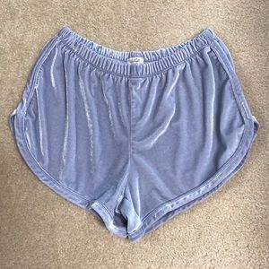 BRANDY MELVILLE BLUE VELVET SHORTS